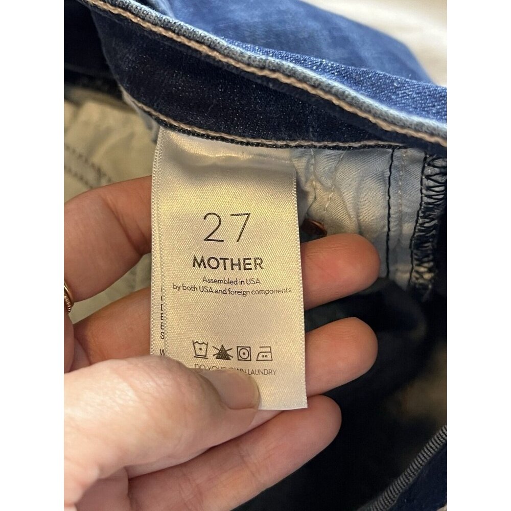 Mother Denim The Weekender Fray Flare Jeans in Teaming Up Blue Size 27 *Hemmed* - Picture 9 of 16